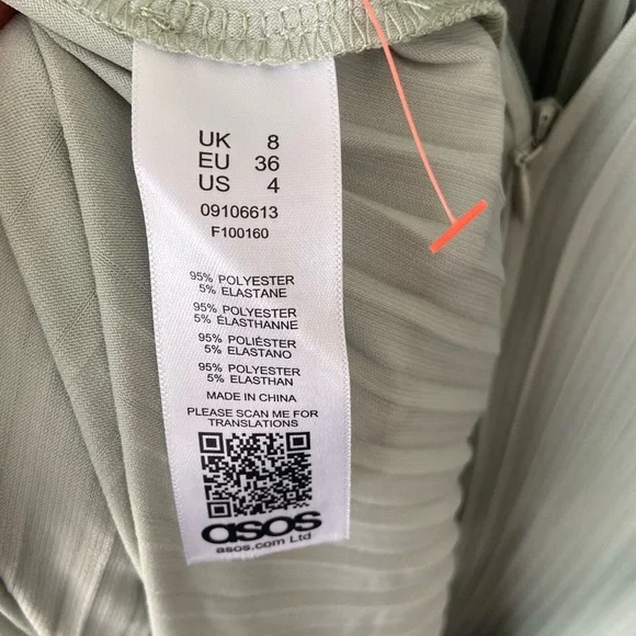 Asos premium lace and pleat Bardot maxi dress sage green NWT 4 - Picture 12 of 12